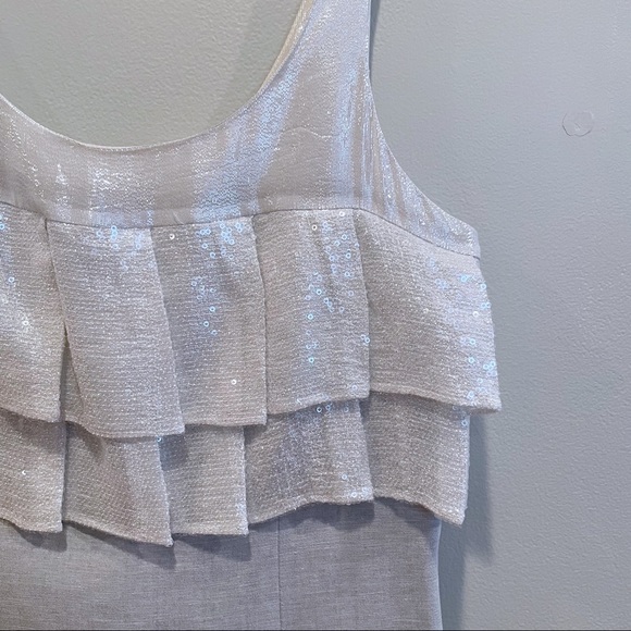 Badgley Mischka Linen Sequin Dress - Picture 2 of 12